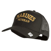 Marines Veteran Embroidered Solid Cotton Twill Mesh Prostyle Cap - Charcoal OSFM