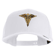 Veterinary Corps Embroidered Retro Cotton Blend Snapback Cap - White OSFM
