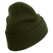 Licensed Army Aviator Veteran Embroidered 12 Inch Long Knitted Beanie - Olive OSFM
