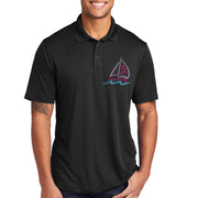 Sailing Boat Graphic Design PosiCharge Competitor Polo Tee Shirt