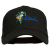 USA State Utah Flower Sego Lily Embroidery Organic Cotton Cap