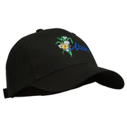 USA State Utah Flower Sego Lily Embroidery Organic Cotton Cap