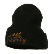 Sweet Land of Liberty Embroidered Long Beanie