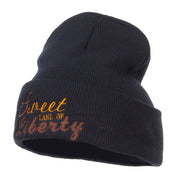 Sweet Land of Liberty Embroidered Long Beanie