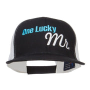 One Lucky Mr Embroidered Cotton Mesh Cap