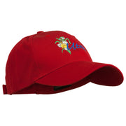 USA State Utah Flower Sego Lily Embroidery Organic Cotton Cap