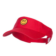 Smile Face Embroidered Cotton Washed Visor