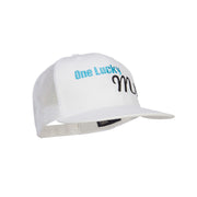 One Lucky Mr Embroidered Cotton Mesh Cap