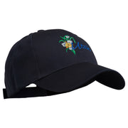 USA State Utah Flower Sego Lily Embroidery Organic Cotton Cap