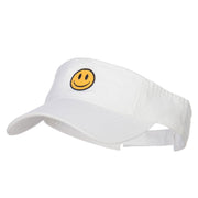 Smile Face Embroidered Cotton Washed Visor