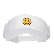 Smile Face Embroidered Cotton Washed Visor