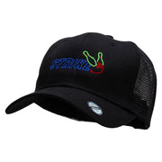 Bowling Stricker Embroidered Solid Cotton Prostyle Twill Mesh Cap