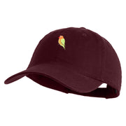 Tropical Lovebird Embroidered Deluxe Garment Washed Cotton Twill Cap - Maroon OSFM