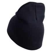 Veterinary Corps Symbol Embroidered 8 Inch Solid Knit Short Beanie Made in USA - Navy OSFM