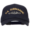 US Submarine Logo Embroidered Solid Cotton Pro Style Cap