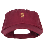 Mini Dollar Sign Embroidered Low Cap