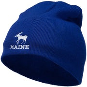 Maine State Moose Embroidered Short Beanie