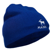 Maine State Moose Embroidered Short Beanie