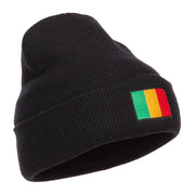 Mali Flag Embroidered Long Beanie