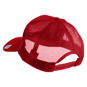 US Marine Corps Veteran Emblem Embroidered Solid Cotton Twill Mesh Prostyle Cap - Red OSFM