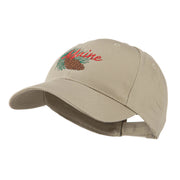 USA State Flower Maine Pine Cone and Tassel Embroidered Cap