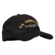 US Submarine Logo Embroidered Solid Cotton Pro Style Cap