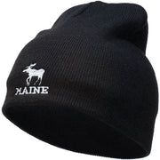 Maine State Moose Embroidered Short Beanie