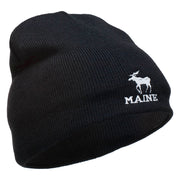 Maine State Moose Embroidered Short Beanie