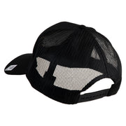 US Marine Corps Veteran Emblem Embroidered Solid Cotton Twill Mesh Prostyle Cap - Black OSFM