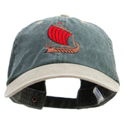 Argo Boat Embroidered Pigment Dyed Wash Cap - Spruce-Khaki OSFM