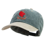 Argo Boat Embroidered Pigment Dyed Wash Cap - Spruce-Khaki OSFM