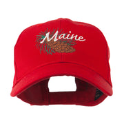 USA State Flower Maine Pine Cone and Tassel Embroidered Cap