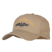 US Submarine Logo Embroidered Solid Cotton Pro Style Cap