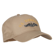 US Submarine Logo Embroidered Solid Cotton Pro Style Cap