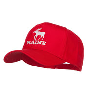 Maine State Moose Embroidered Twill Cap