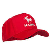 Maine State Moose Embroidered Twill Cap