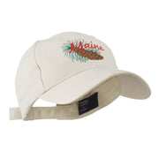 USA State Flower Maine Pine Cone and Tassel Embroidered Cap