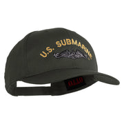 US Submarine Logo Embroidered Solid Cotton Twill Pro Style Cap - Charcoal OSFM