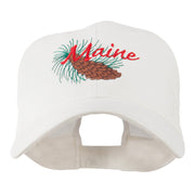 USA State Flower Maine Pine Cone and Tassel Embroidered Cap