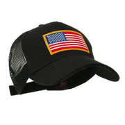 5 Panel Mesh American Flag Gold Patch Cap