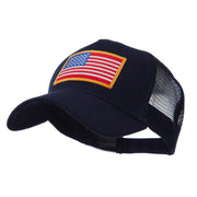 5 Panel Mesh American Flag Gold Patch Cap