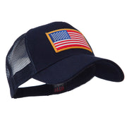 5 Panel Mesh American Flag Gold Patch Cap