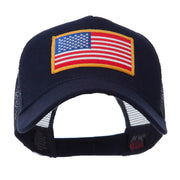 5 Panel Mesh American Flag Gold Patch Cap