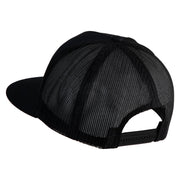 Mario World Logo Circle Patched 5 Panel Mesh Trucker Snapback Cap - Black OSFM