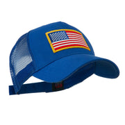 5 Panel Mesh American Flag Gold Patch Cap