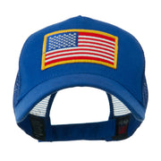 5 Panel Mesh American Flag Gold Patch Cap