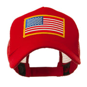 5 Panel Mesh American Flag Gold Patch Cap