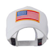 5 Panel Mesh American Flag Gold Patch Cap