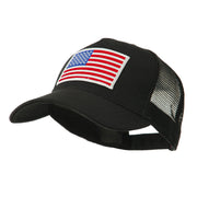 5 Panel Mesh American Flag Gold Patch Cap