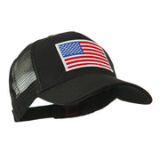 5 Panel Mesh American Flag Gold Patch Cap